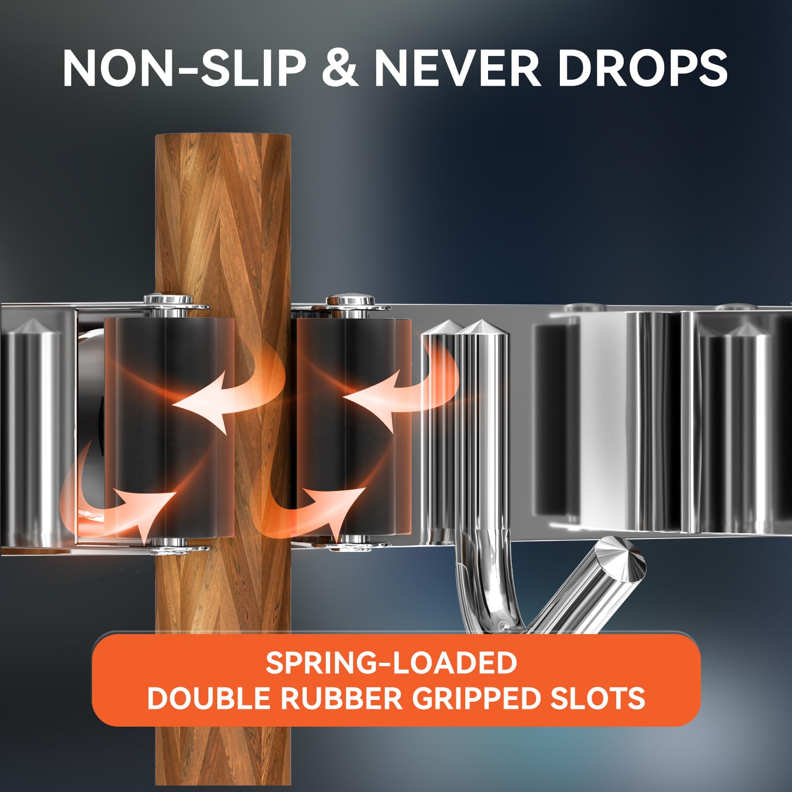 ZONGOOL four racks and five hooks provide versatile storage for brooms, mops, and tools
