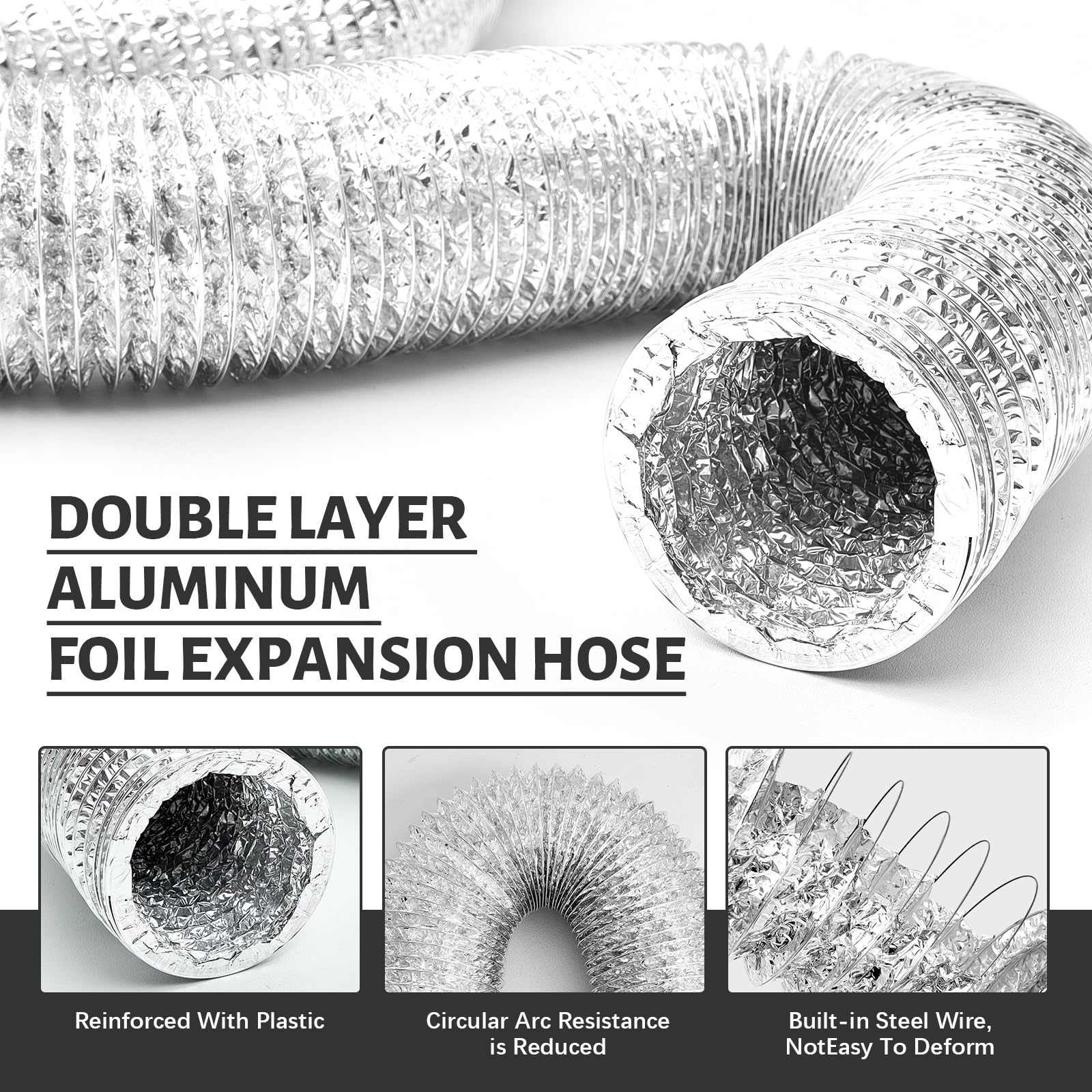 Zonon aluminum foil ducting packaged for ready installation.