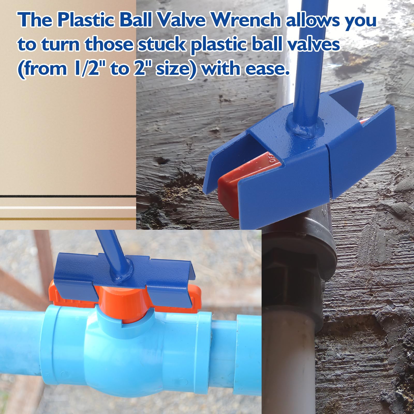 Zonon blue valve wrench designed for safe, durable outdoor valve operation.