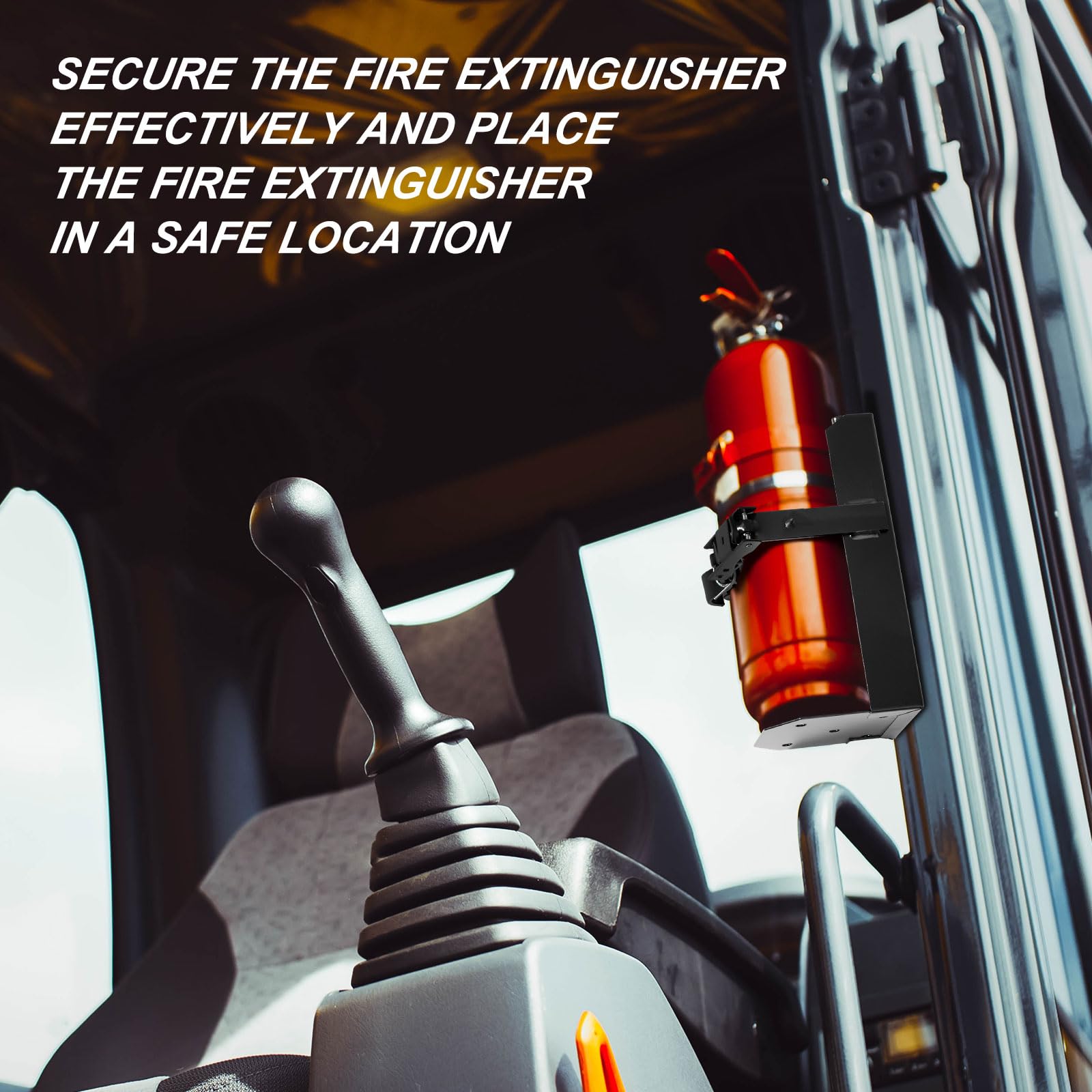 Zonon wall-mount bracket fits 4.25 inch diameter extinguishers securely.