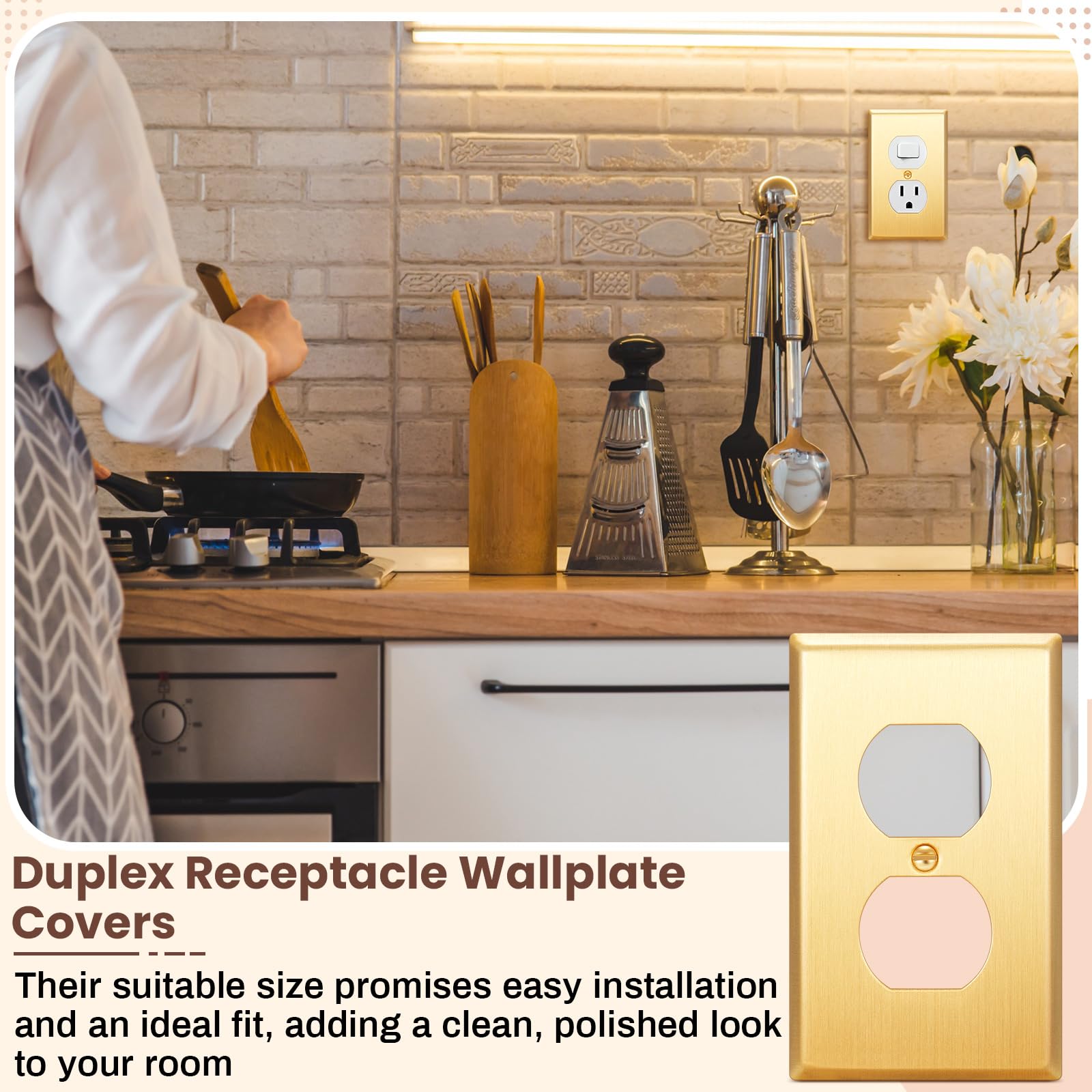 Zonon corrosion-resistant brass outlet covers maintain shine over time