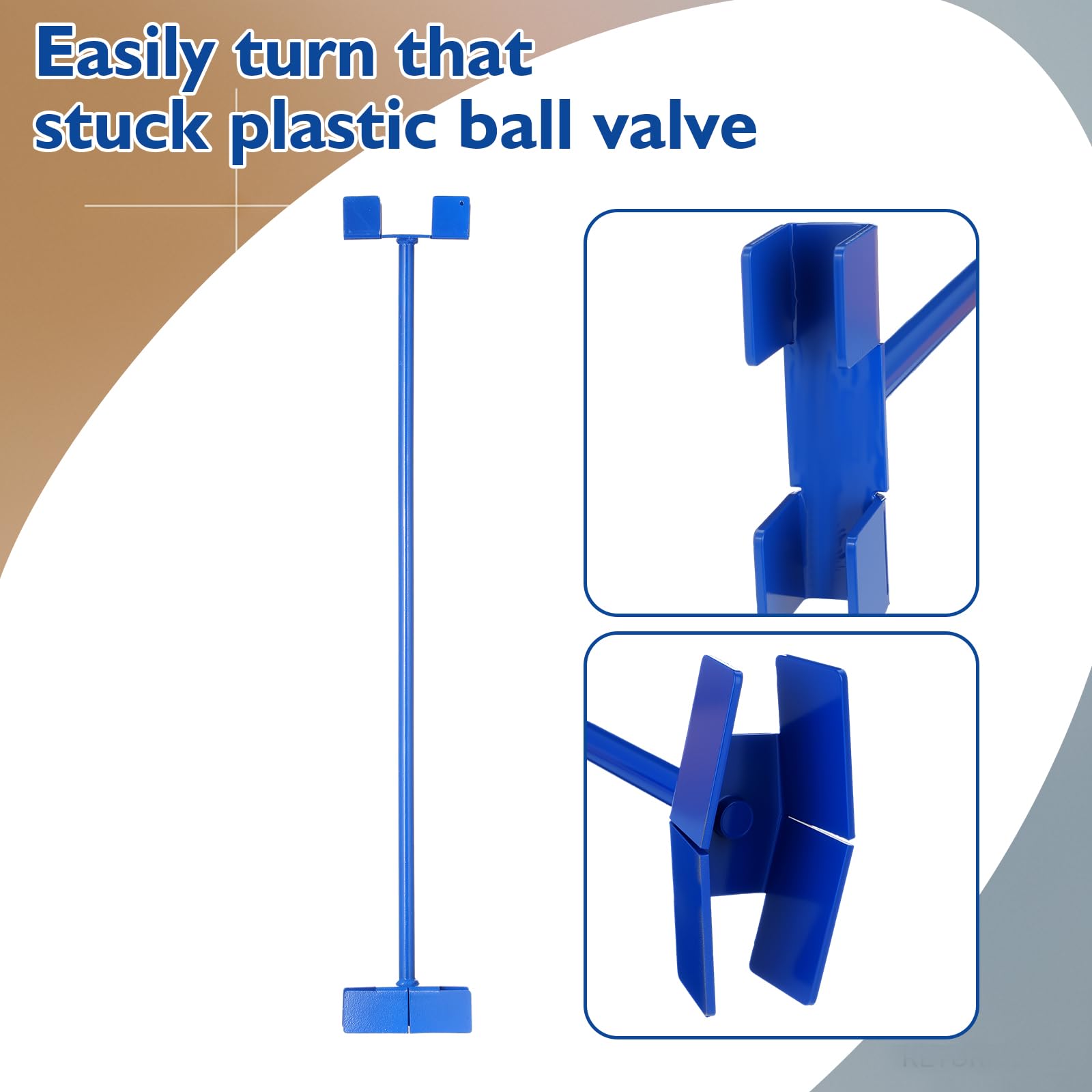 Zonon valve wrench clamps onto handles for improved grip and torque.
