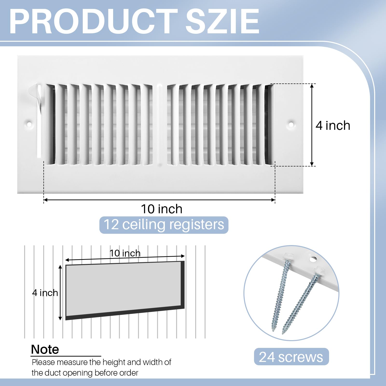 Zonon vent cover steel construction with matte white finish.