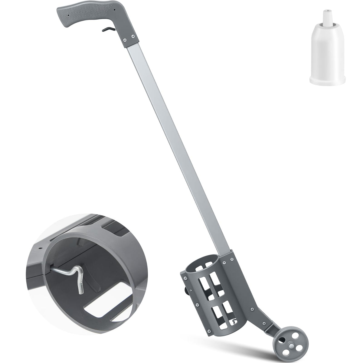 Zonon wheeled marking wand in grey for precise side-push line marking