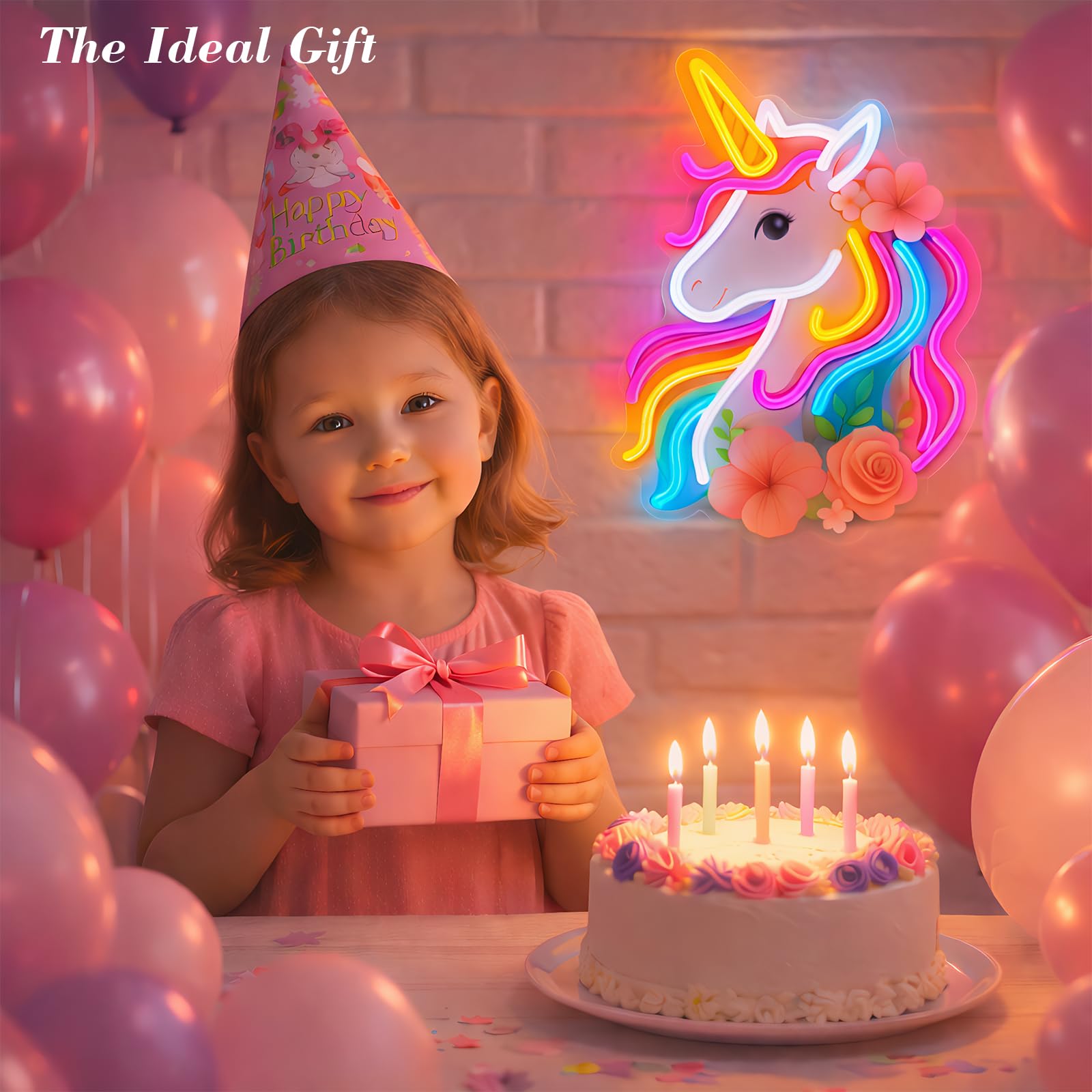 Zontruxe Unicorn Neon Sign USB-powered setup for safe, quick placement.
