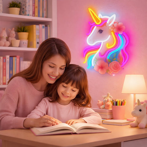 Zontruxe Unicorn Neon Sign ideal wall decor for bedrooms and playrooms.