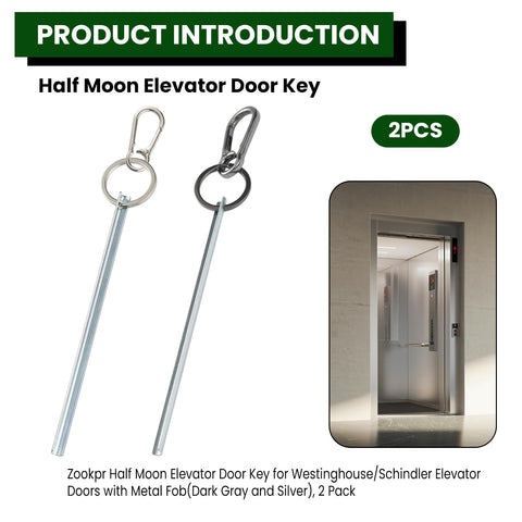 Zookpr half moon elevator key with silver fob for Schindler Westinghouse doors
