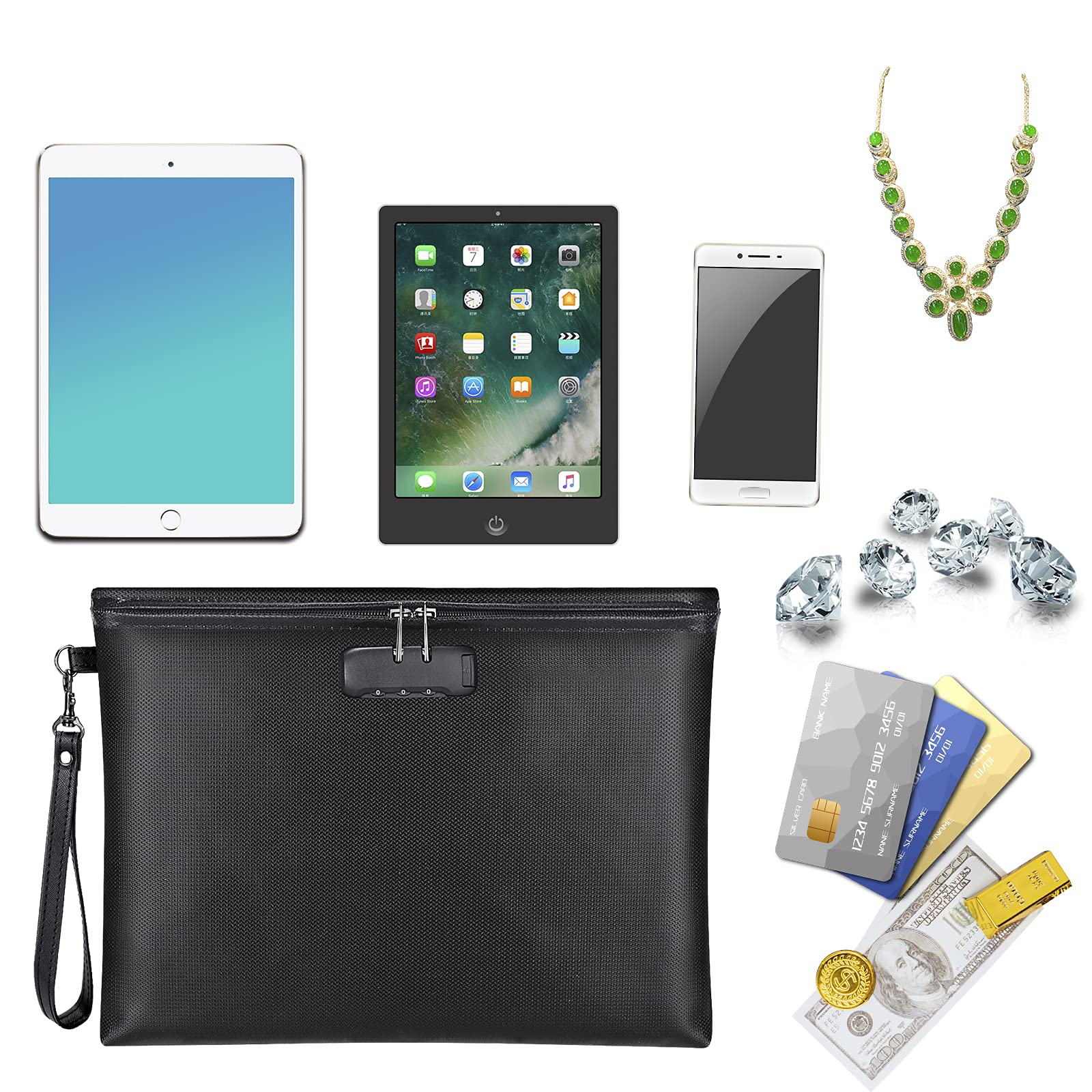 ZOOPIP fireproof bag demonstrates A4-size document compatibility
