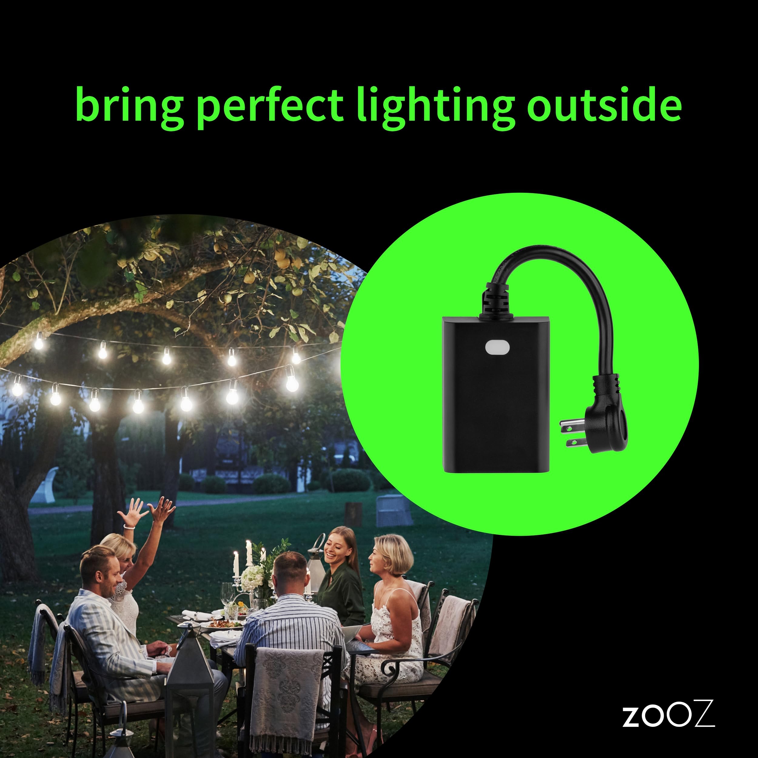 Zooz 800LR IP65 weatherproof housing ideal for patio lights.