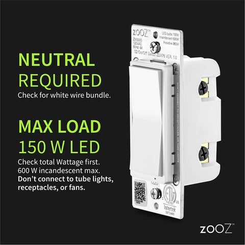 Zooz 800LR switch back and labeling view aids wiring reference during install.