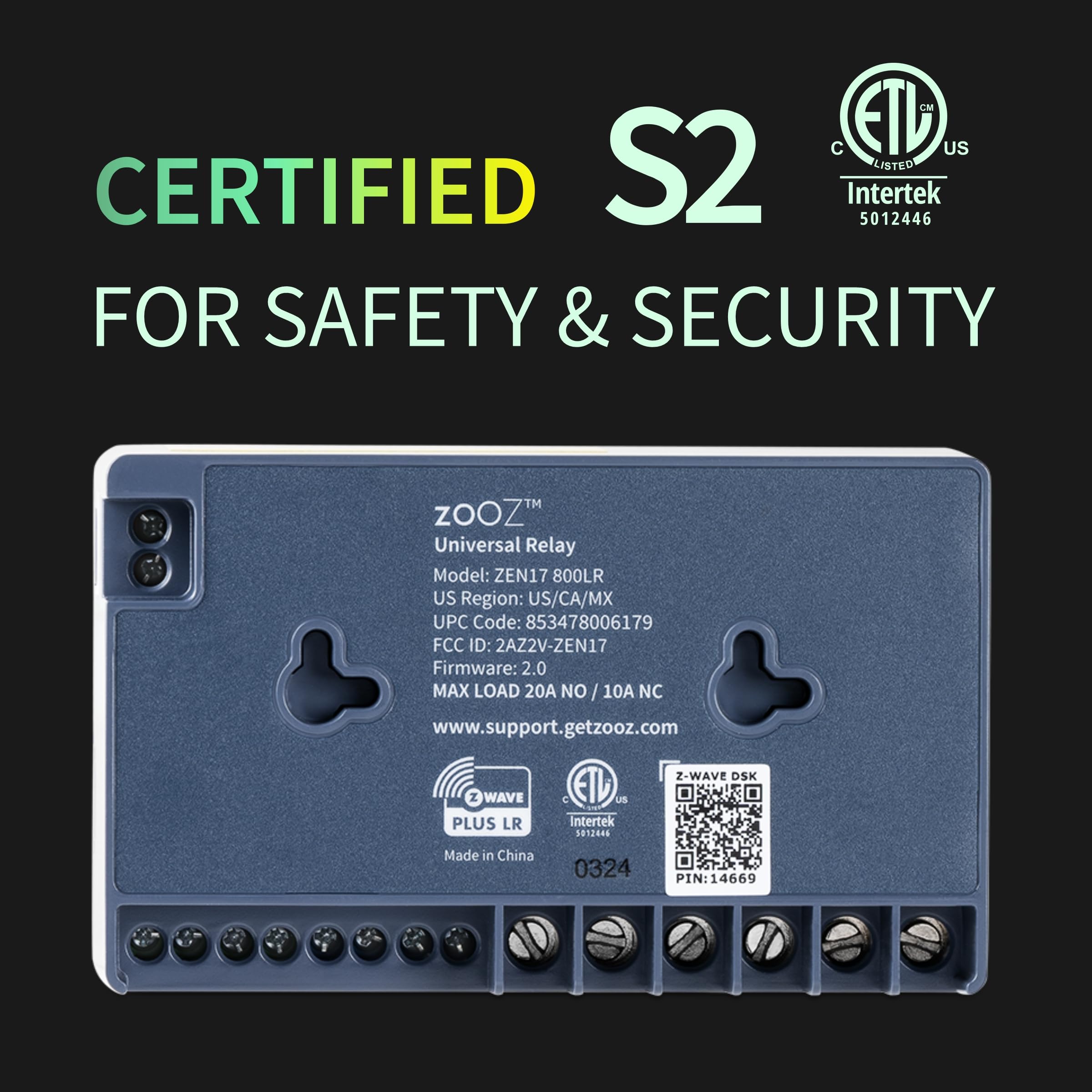 Zooz ZEN17 800LR wiring diagram and 12-24 V supply connection