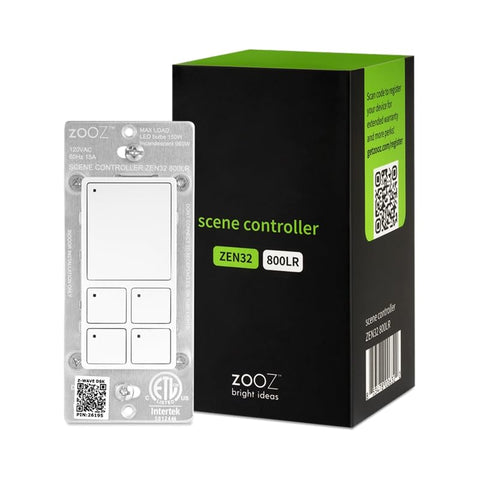 Zooz ZEN32 800LR front view in white with compact depth for shallow boxes
