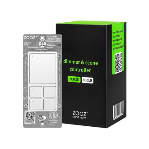 ZOOZ Zen35 800LR main button dimming LED lights via Z-Wave