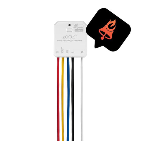 Zooz ZEN55 wiring sensor-relay contacts enable smart control of lights or sirens.