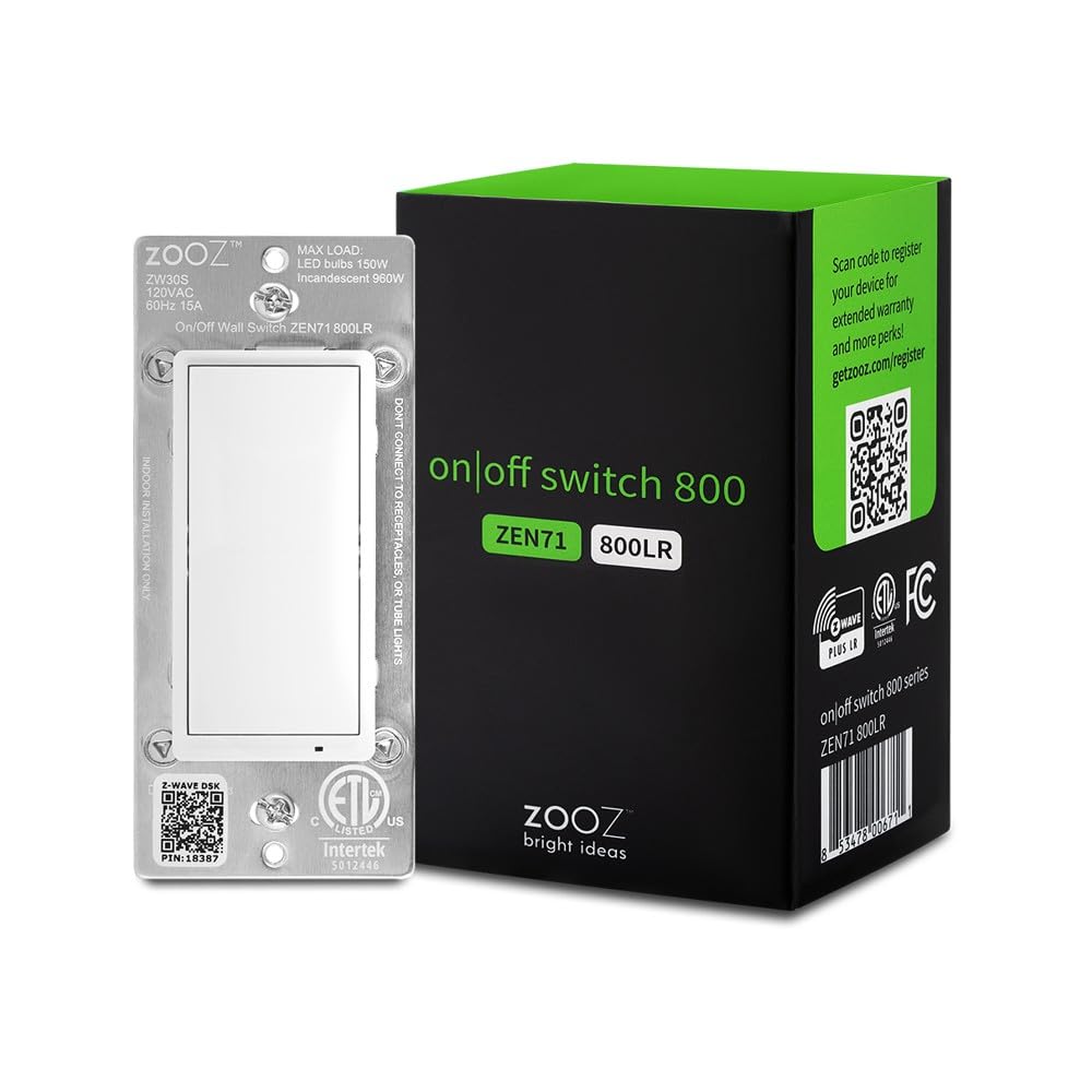 Zooz ZEN71 800LR front view shows slim depth for tight spaces.