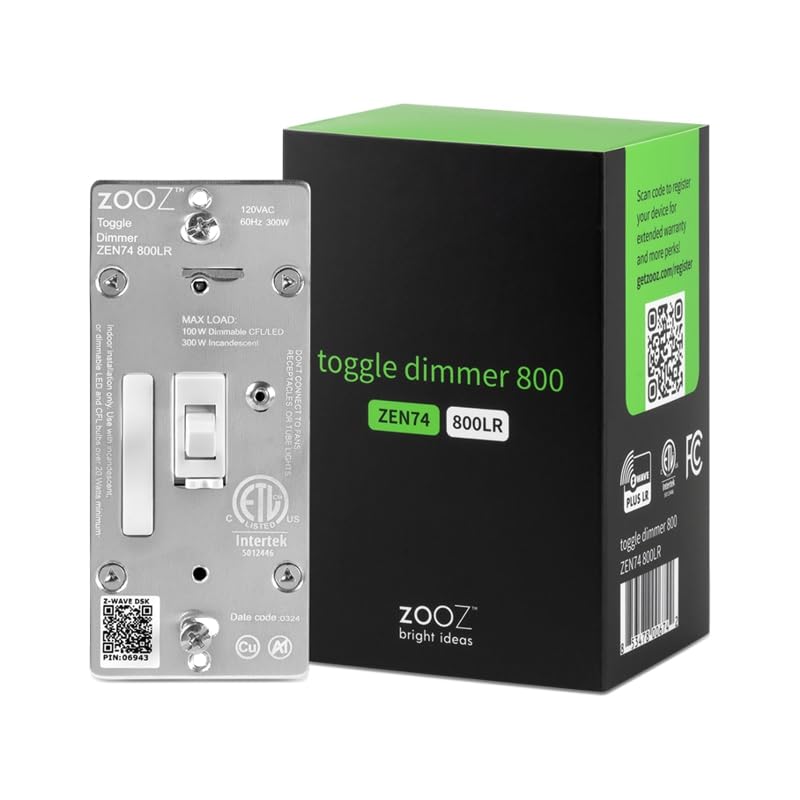 Zooz ZEN74 front view dimmer showing precise brightness control