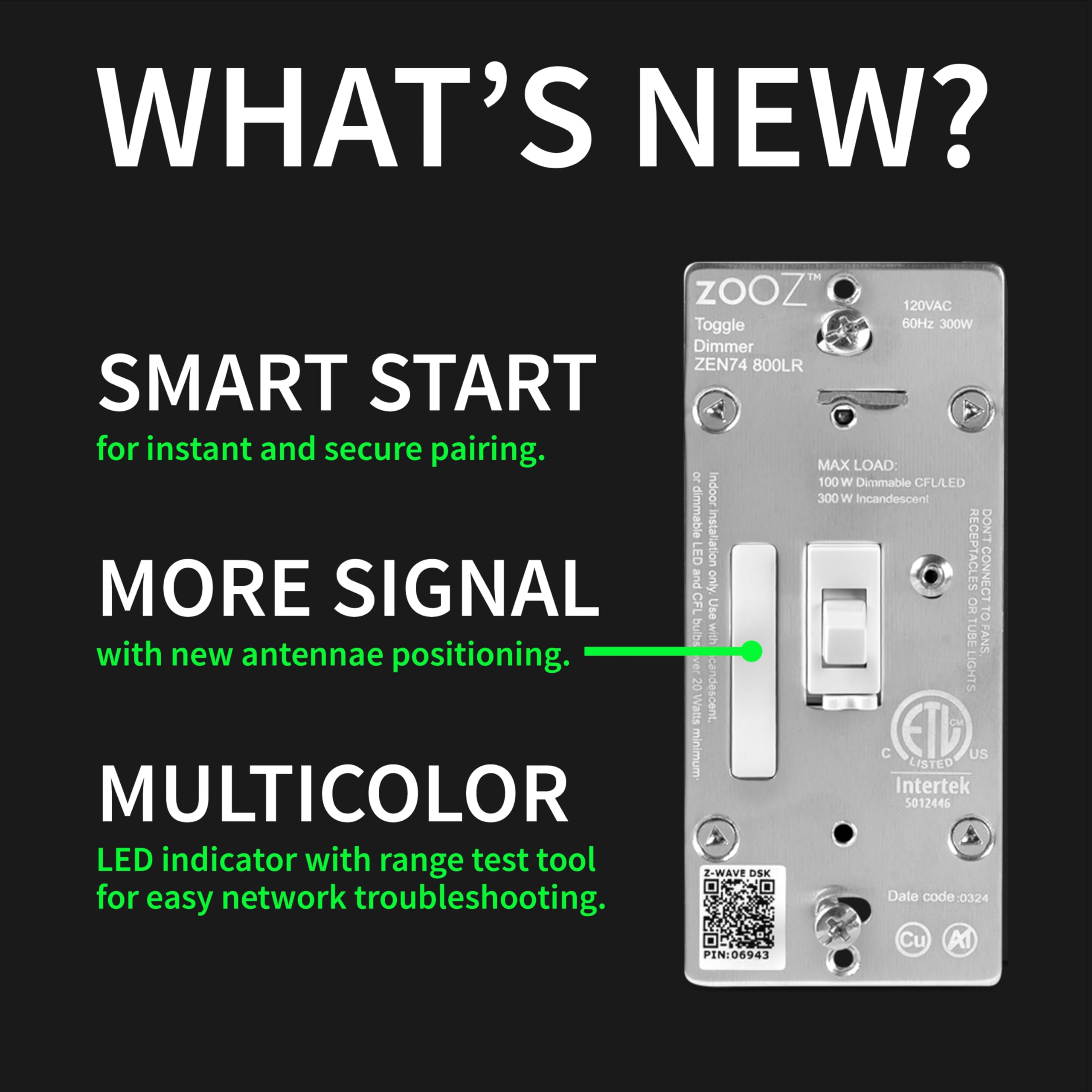 Zooz ZEN74 installed in-wall box for clean lighting control