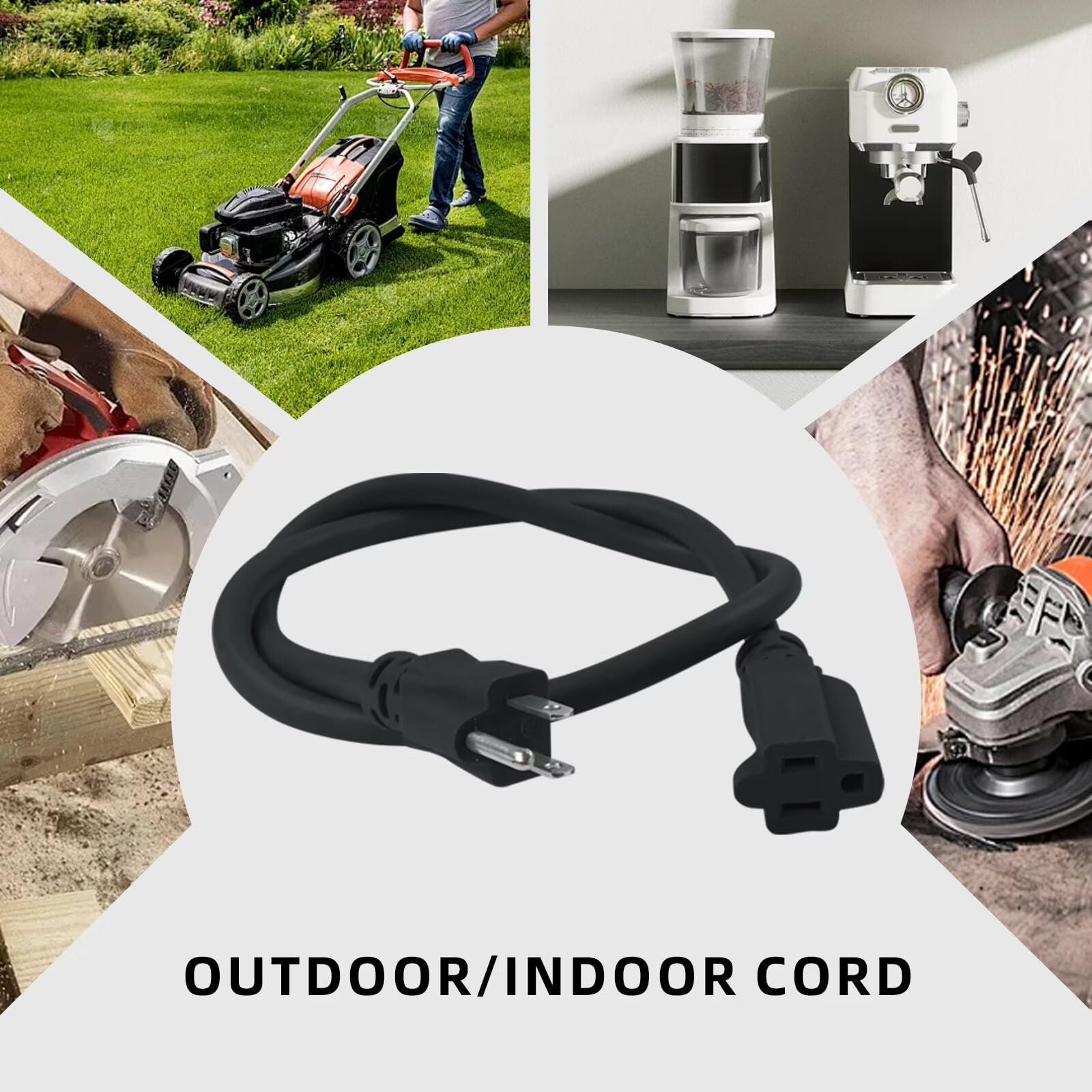 Zorky outdoor extension cord powers indoor/outdoor lighting setups.