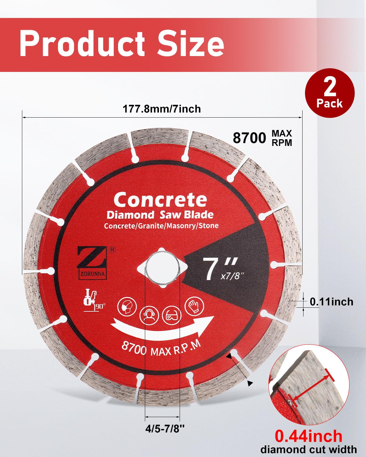 ZORUNNA blade fits 7/8 and 5/8 arbor sizes on grinders