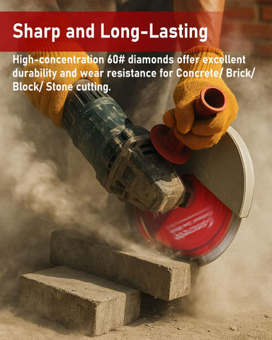ZORUNNA blade segment gaps improve cooling and dust control during masonry cuts