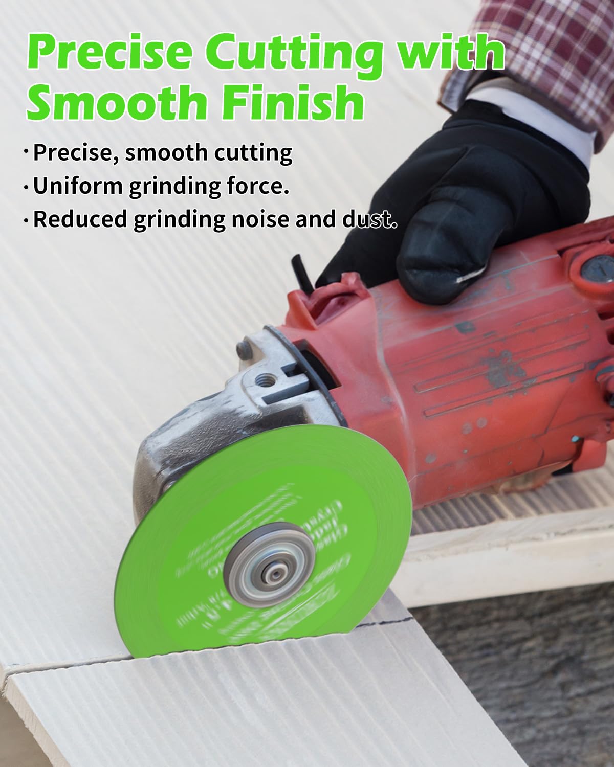 ZORUNNA disc performing wet cutting for smoother finishes.