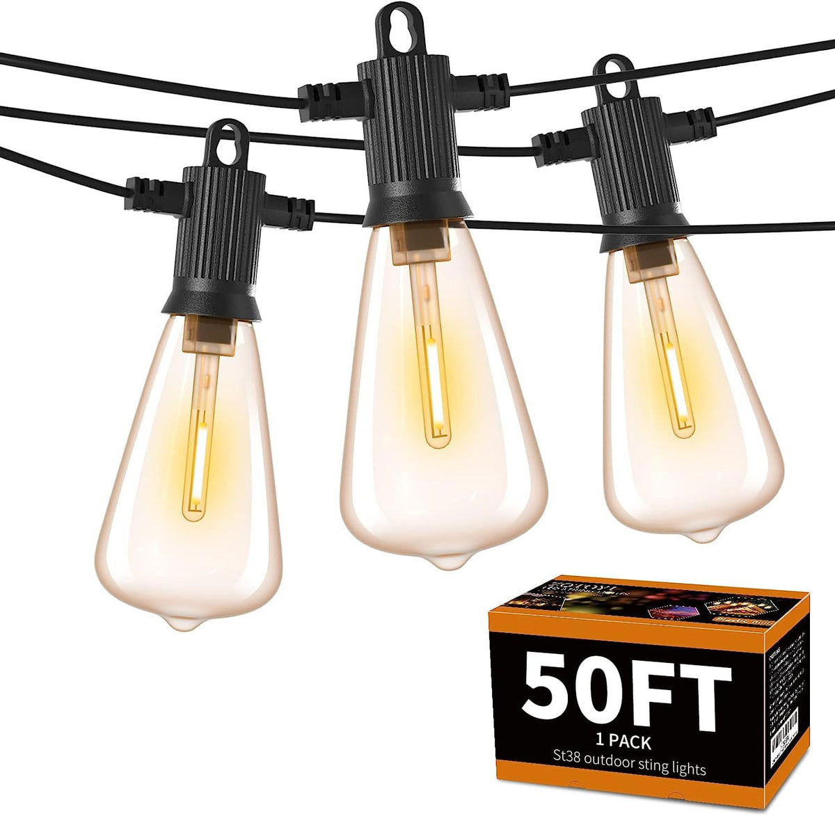 ZOTOYI outdoor string lights on a patio setup, creating warm ambiance for evenings.