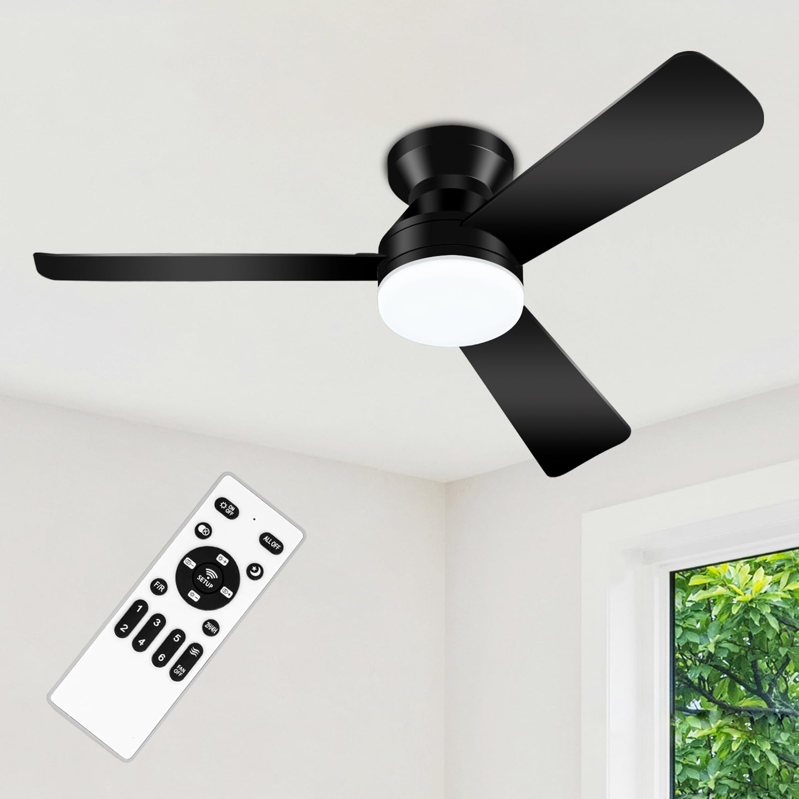 ZOUQILAI ceiling fan with light remote for easy control and customization.