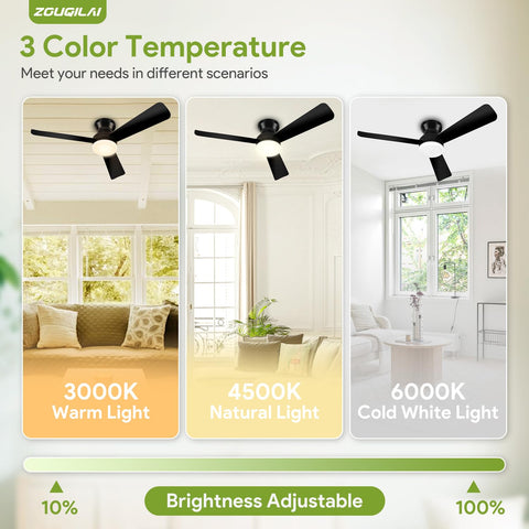 ZOUQILAI dimmable LED light panel with three color temps for versatile lighting.