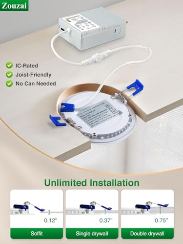 Zouzai 50,000-hour LED downlight for long-lasting illumination.