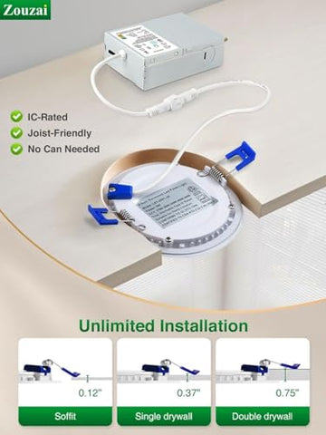 Zouzai 50,000-hour LED downlight for long-lasting illumination.