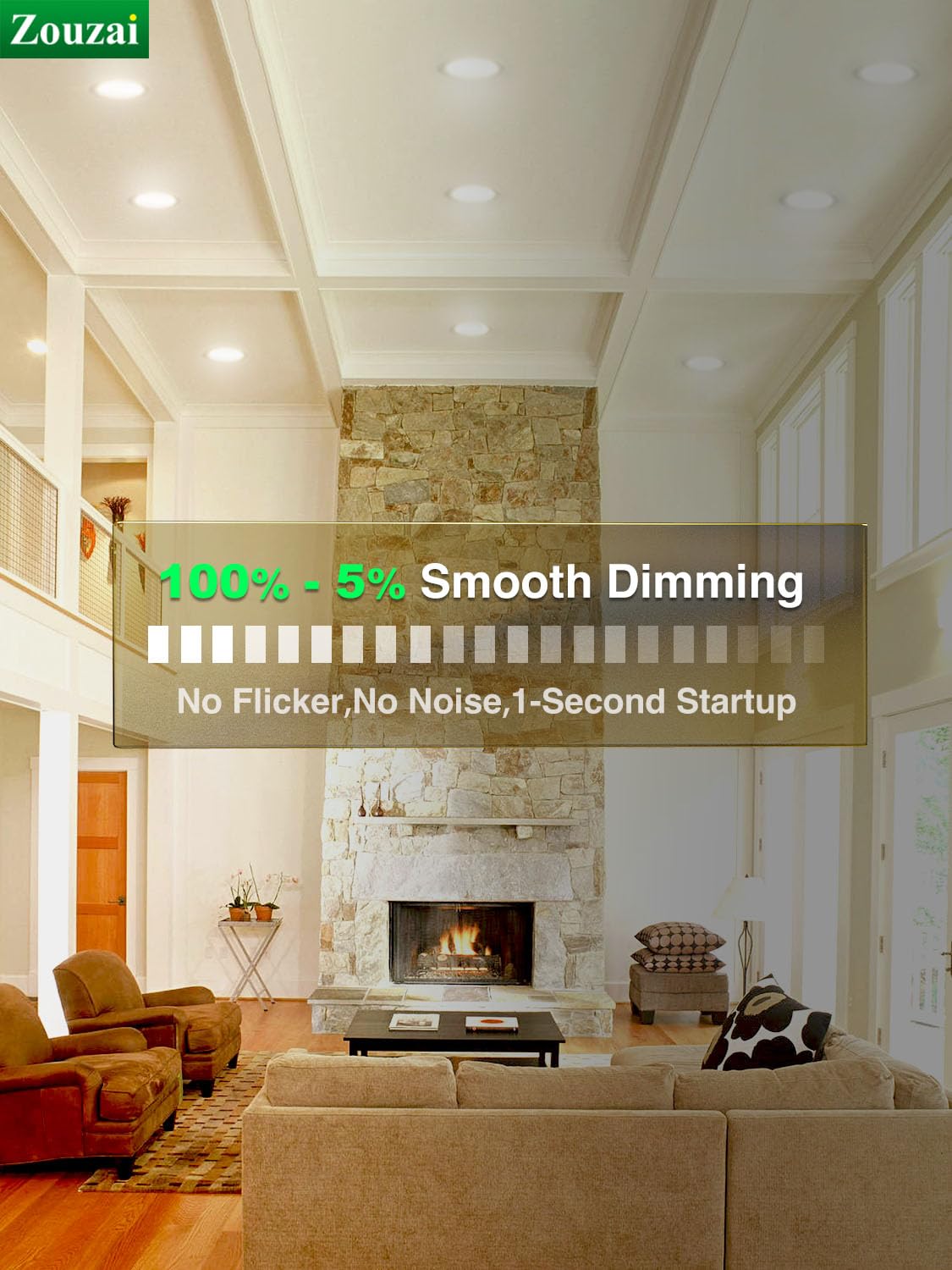 Zouzai 5CCT selector enables warm to cool white moods.