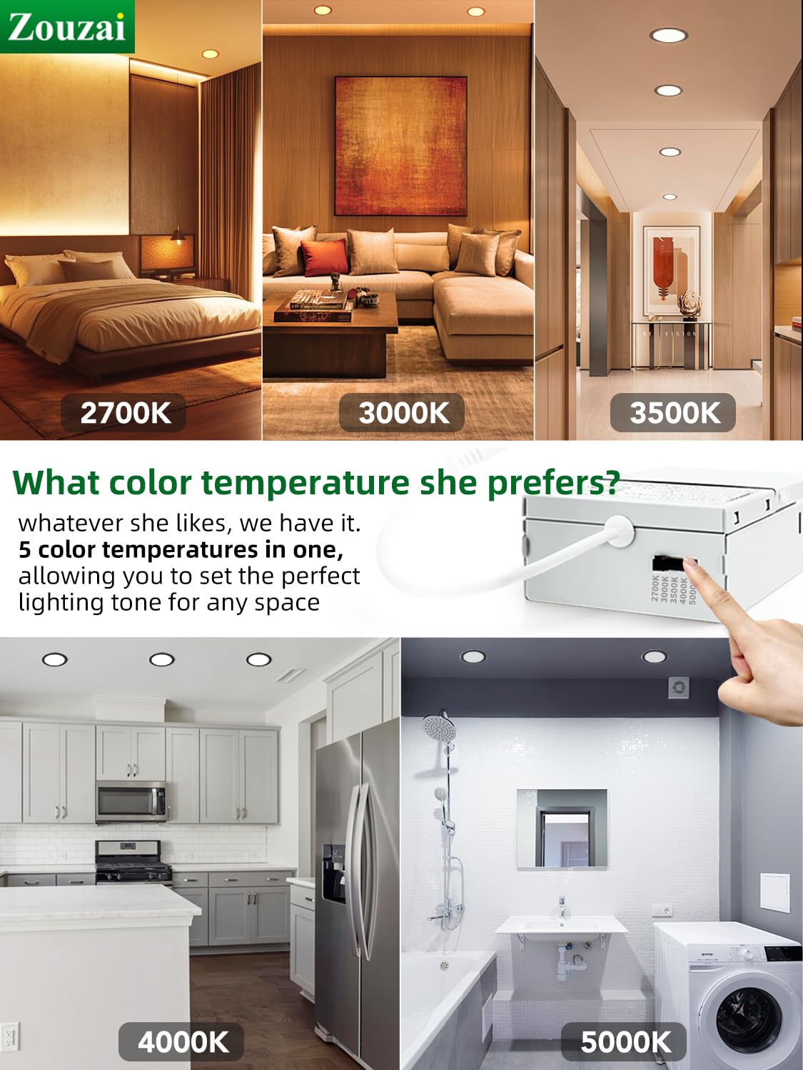 Zouzai ultra-thin 4 inch recessed light provides subtle even illumination