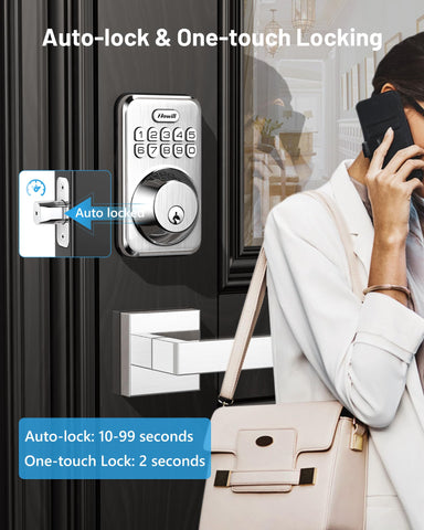Zowill auto-lock function ensures doors lock after set interval for peace of mind.