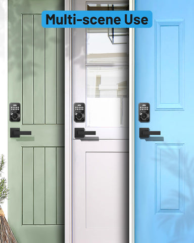 Zowill dual lever handles on a modern front door design
