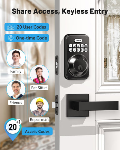 Zowill electronic keypad deadbolt shown for hands-free convenience and security