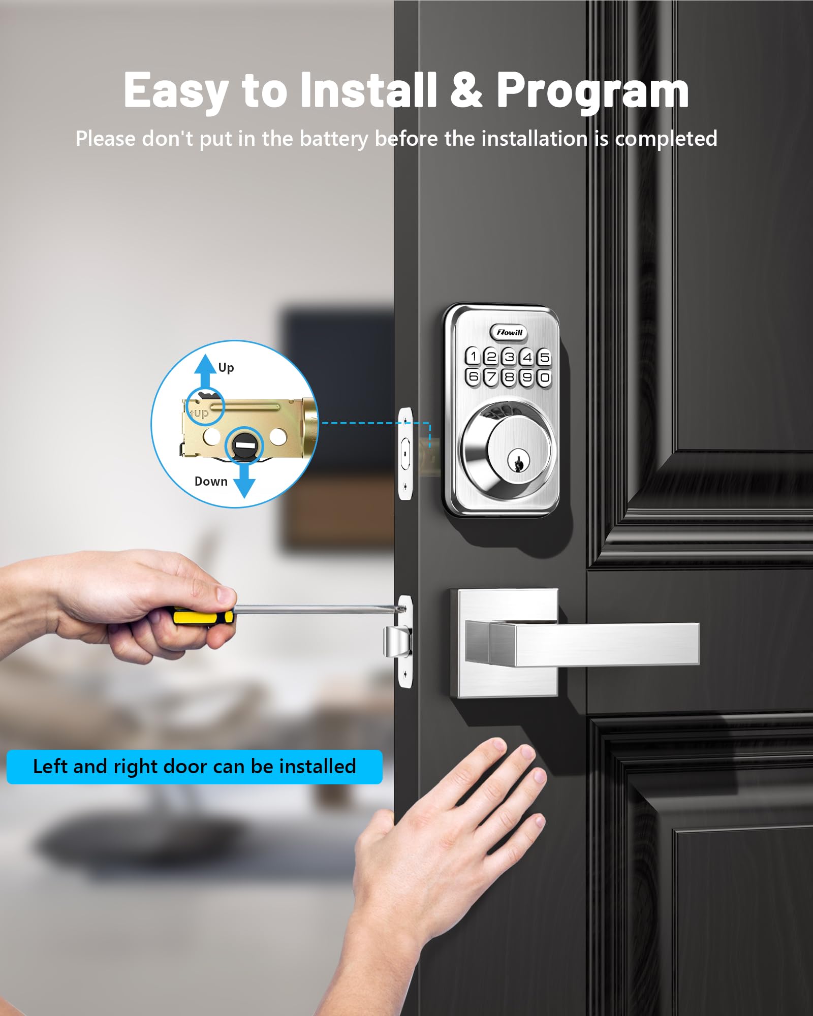 Zowill two-lever-handles set complements various front-door styles.