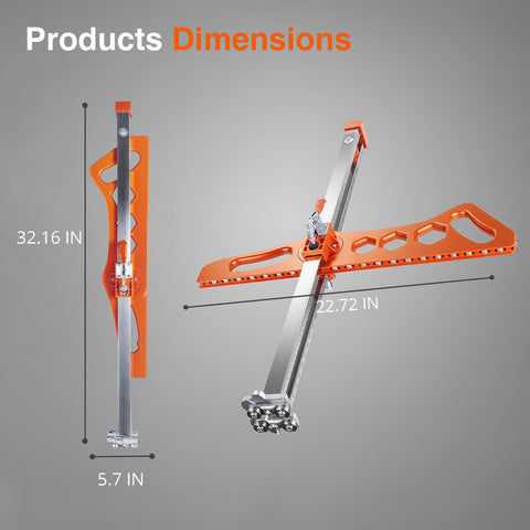 ZOYACREATE drywall cutting tool measurement specs illustrate size range and blade compatibility