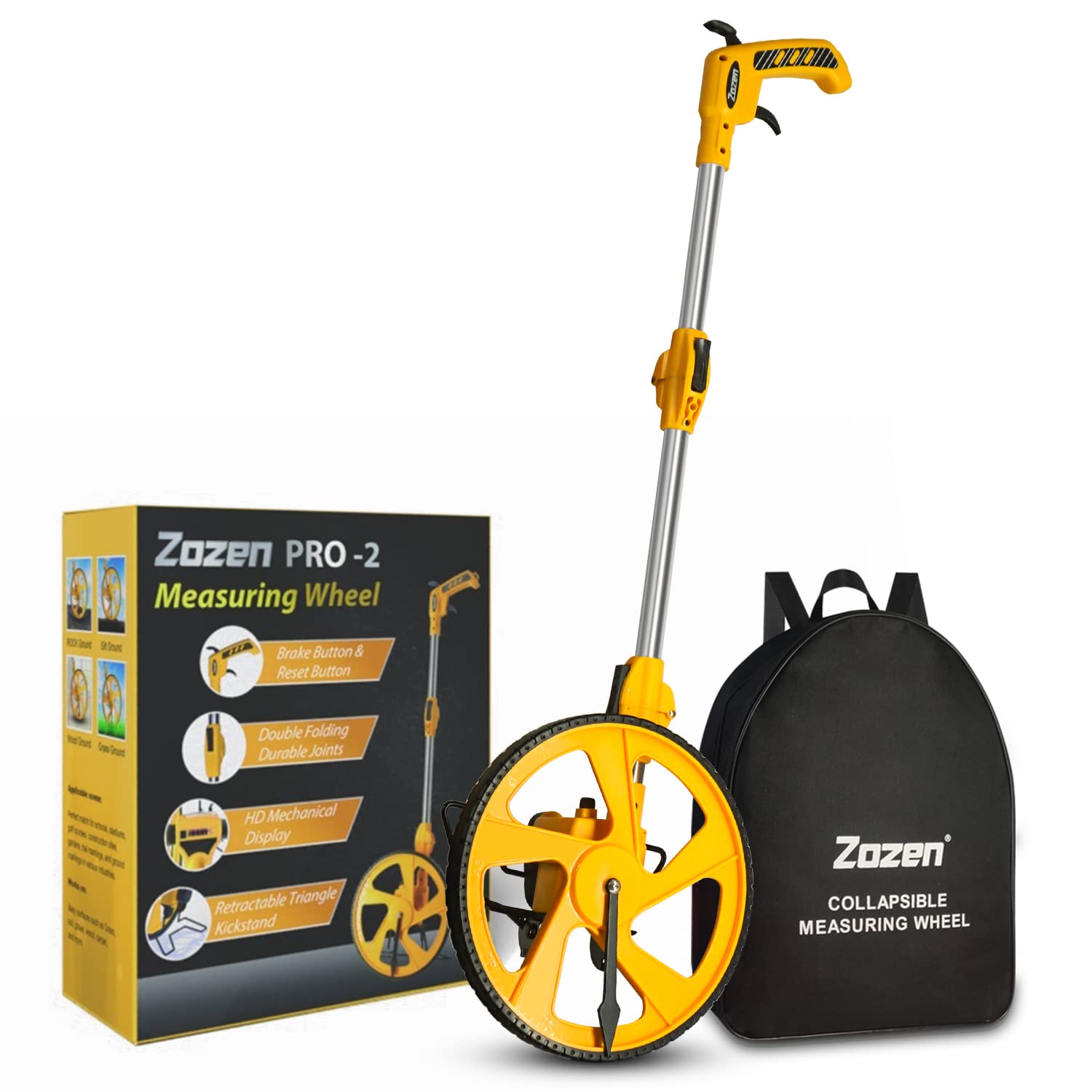 Zozen measure wheel brake handle for precise on site control