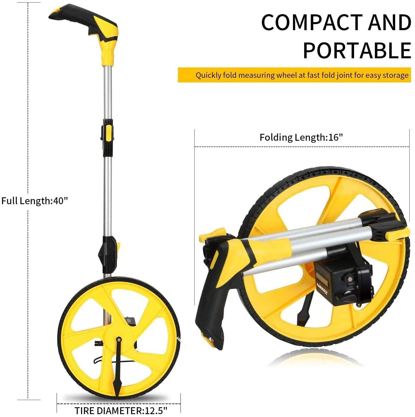 Zozen measuring wheel aluminum bracket provides sturdy field use.
