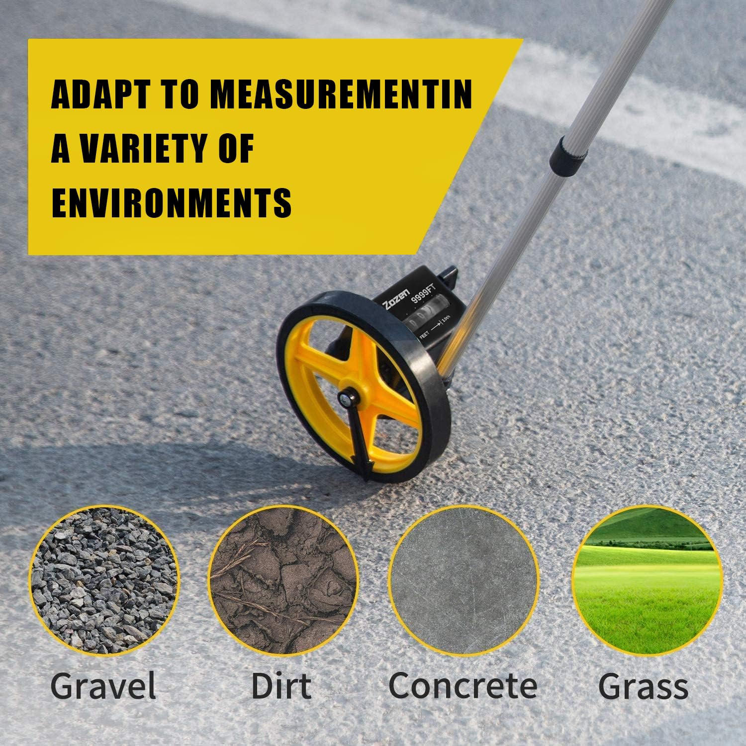 Zozen measuring wheel carry bag displaying portable storage option.