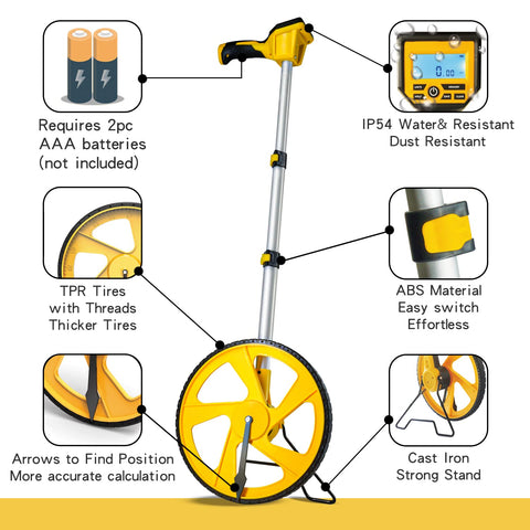 Zozen measuring wheel collapsed to 24 inches for portable storage