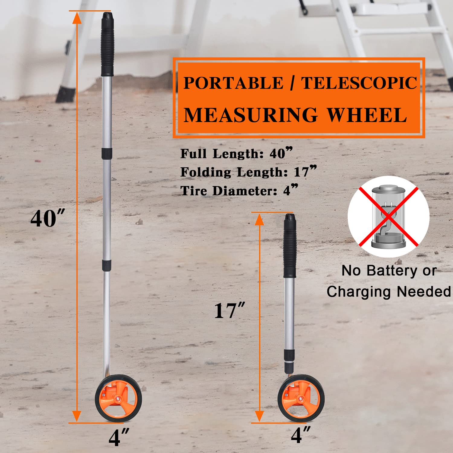 Zozen measuring wheel extends to 40 inches for flexible field measurement
