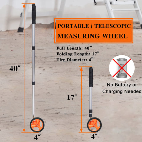 Zozen measuring wheel extends to 40 inches for flexible field measurement