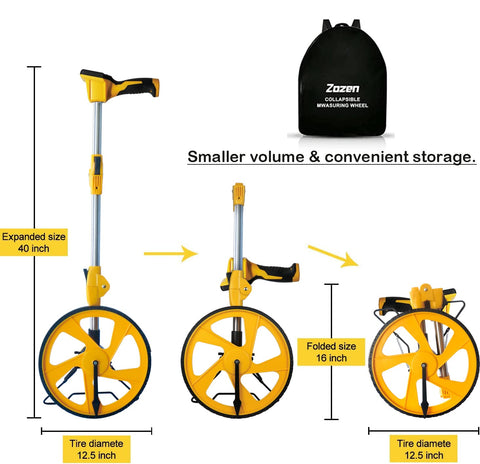 Zozen measuring wheel folded compact profile for easy portability.