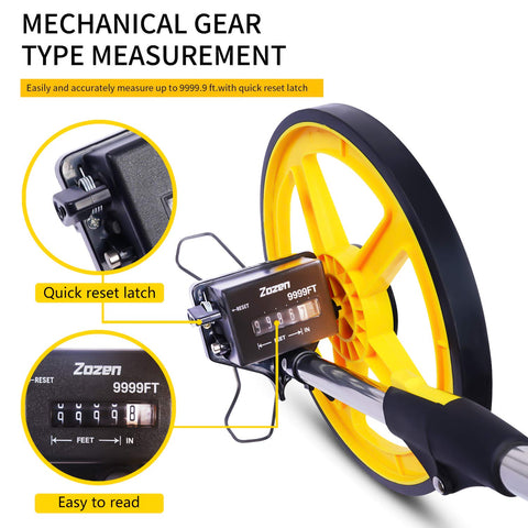 Zozen measuring wheel pistol grip brake for accurate measurement