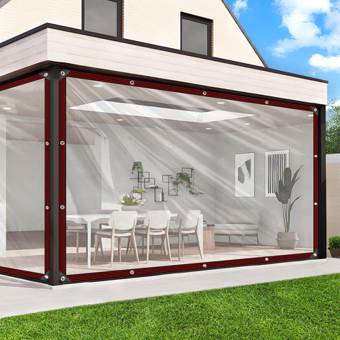 ZOZIJIU Clear Tarp 8x10ft protects gear while keeping visibility clear