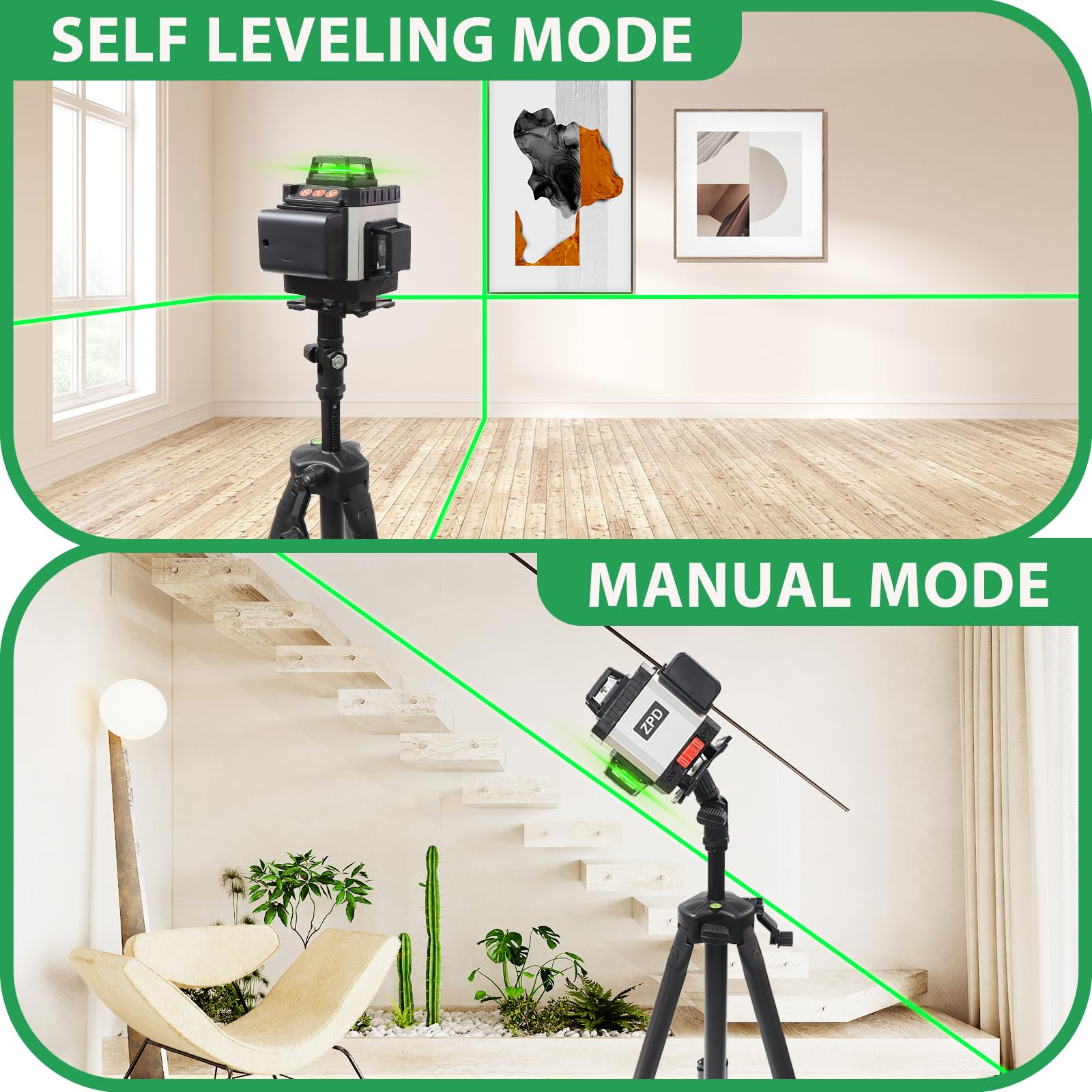 ZPD Laser Level wall bracket setup for flush installations