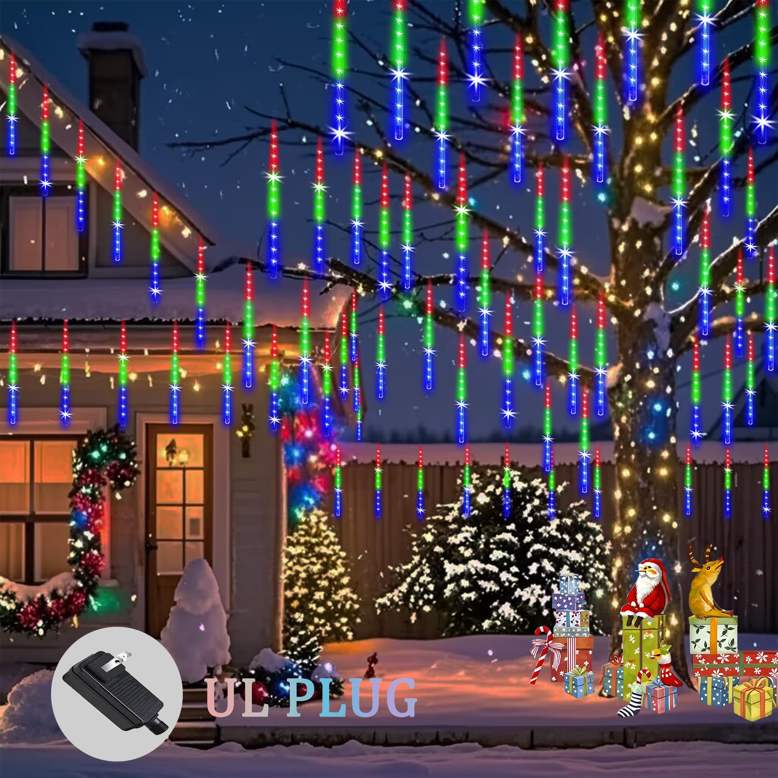 ZPQBEYE icicle rain lights cascade for festive outdoor spaces