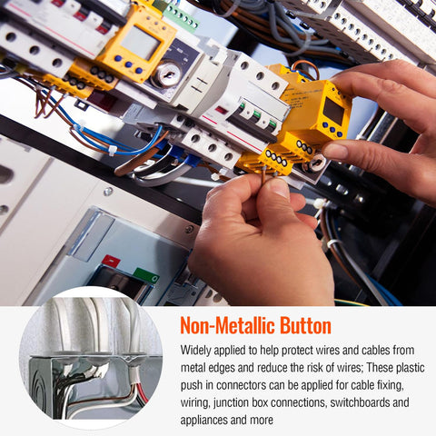 Cable routing scene showing protection of wires inside a junction box.