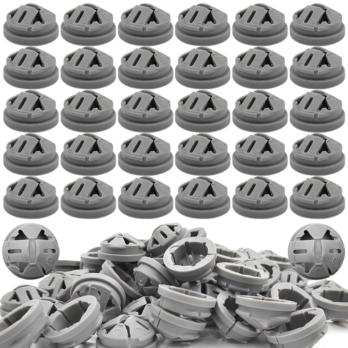 ZPSNDP 120-pack push-in connectors in gray nylon for easy wiring.